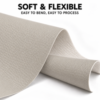 Cuir synthétique PVC gris argenté avec support non tissé, imperméable et gaufré, pour l'ameublement intérieur de voiture et la sellerie