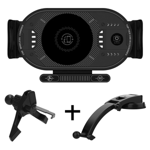 Support de téléphone pliable pour <span class=keywords><strong>voiture</strong></span> A3 15W avec <span class=keywords><strong>chargeur</strong></span> sans fil, pince de ventilation et ventouse pour Mate XS X5 X6 X7 - Product Image 4