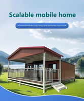 Maison conteneur en acier extensible personnalisée de 20 pieds ou 40 pieds, mini-villa de luxe, 2-3 chambres, style moderne du milieu du siècle, préfabriquée, pour l'extérieur