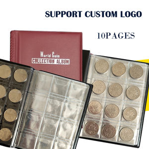 Album à pièces personnalisé <span class=keywords><strong>vide</strong></span>, style ancien, 10 pages, 120 pochettes, pour collection de pièces à feuilles mobiles - Product Image 5