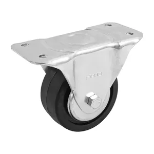 Ruota girevole in gomma da 4 pollici con 12 unità, piastra fissa con cuscinetto, portata 100 kg, FIERCE - Product Image 1