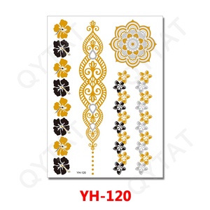 Tatuaje Temporal Metálico Dorado y Plateado, Impermeable, para el Cuerpo, Joyería Sexy, para Pecho, Brazo, Manos y Piernas - Product Image 2