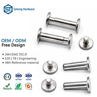 Rivets semi-tubulaires mâles et femelles Saitong Hardware SGS 304 en acier inoxydable CLASSE 4, tête bombée 3/8 pouce, finition brillante argentée, ISO GB