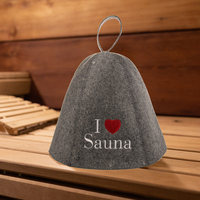 Chapeau de bain en feutre écologique de style russe traditionnel avec logo personnalisable pour les soins capillaires, les rituels de bien-être, le yoga chaud et l'utilisation en spa