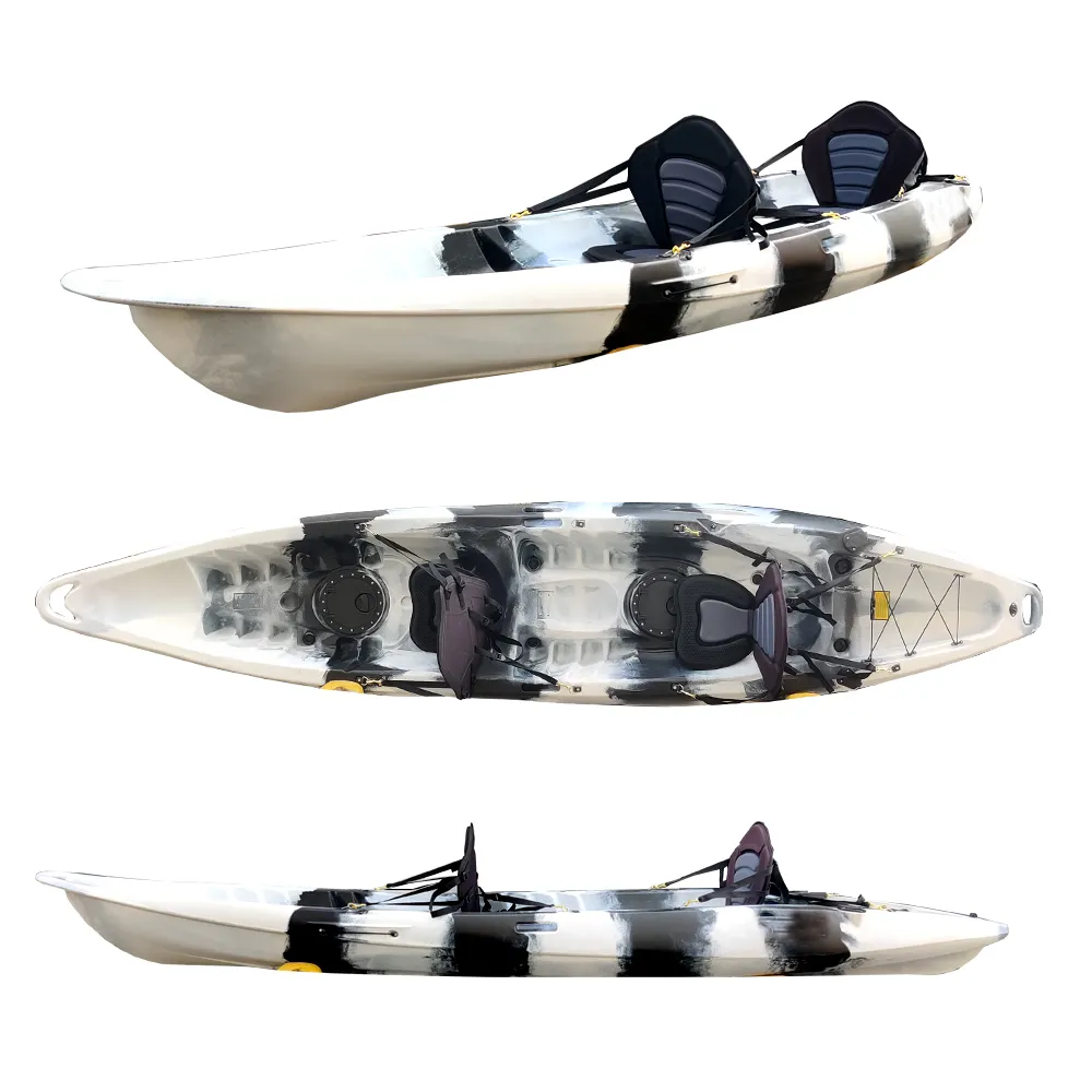 Sports nautiques et divertissement Kayak de pêche en plastique HDPE 2 sièges Support arrière à proximité