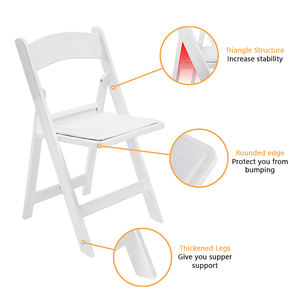 Silla de plástico plegable con respaldo para banquetes, silla portátil de resina para exterior para banquetes de boda, silla de recepción para adultos, éxito de ventas al por mayor - Product Image 4