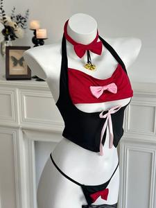 Bikini <span class=keywords><strong>Sexy</strong></span> farfalla simpatica ragazza gatto che blocca i colori appassionata e seducente pura Lingerie sensuale e romantica - Product Image 5