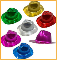 Chapeau à paillettes en gros, chapeau Fedora occidental à paillettes, chapeaux de danse scintillants pour les fêtes du Nouvel An, accessoire de costume de cosplay