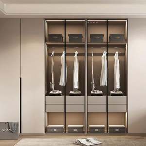 Meubles de chambre à coucher, armoire de rangement, placard, armoire en bois sur mesure avec porte coulissante en verre - Product Image 3