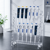 Soporte para pipetas acrílico de doble propósito Degao, trapezoidal y con disco giratorio redondo, 14 orificios, 28 orificios, para pipetas serológicas de vidrio.