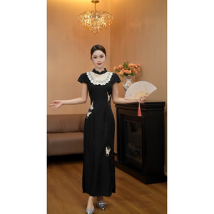 Vestido Qipao Xia Ri Li <span class=keywords><strong>Lian</strong></span> 3890, Vintage, con Mariposas, para Uso Diario - Product Image 1
