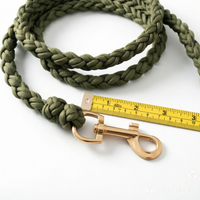 Laisse pour chien tressée à la main, en corde d'escalade robuste, avec clip métallique, laisse durable