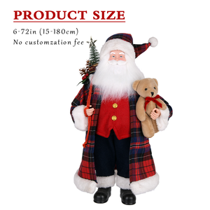 New Hot Selling Products Indoor Unique Plaid <b>Large</b> <b>Santa</b> Figurines Christmas Decorations 2026 - Product Image 1