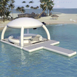 Desain baru luar ruangan mengambang tiup Platform kolam laut dengan tenda air berkemah - Product Image 2
