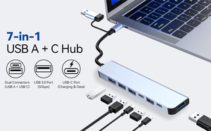 SY <span class=keywords><strong>usb</strong></span> <span class=keywords><strong>c</strong></span> pemisah adaptor <span class=keywords><strong>otg</strong></span>, hub stasiun Dok <span class=keywords><strong>USB</strong></span> <span class=keywords><strong>C</strong></span> 7 in 1 <span class=keywords><strong>usb</strong></span> 3.0 USB2.0 Tipe <span class=keywords><strong>c</strong></span> pemisah adaptor Multiport untuk komputer laptop - Product Image 4