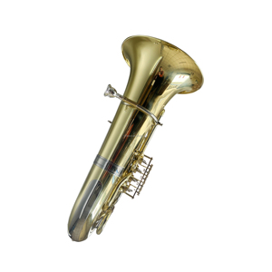 Tuba <span class=keywords><strong>Trompette</strong></span> Professionnelle SEASOUND OEM Bb <span class=keywords><strong>à</strong></span> 4 <span class=keywords><strong>Pistons</strong></span> Rotatifs Dorés, Alésage de 20 mm, Diamètre du Cloche de 375 mm, JYTU0746 - Product Image 2