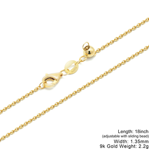 Colar de Corrente Elo Cabo, Elos Curb e Paper Clip, de Ouro Sólido Genuíno 10K 9K AU375 Para Mulheres - Product Image 3