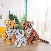 Boneka Hewan Kustom - Harimau Realistis - Boneka Hewan Berbulu - Diisi dengan Bahan Lembut - untuk Hadiah Anak-Anak