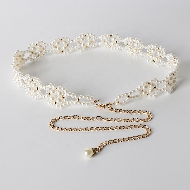 Fashion Versatile Sweet Decorative Pearl Beaded Belt Ladies  display picture 1