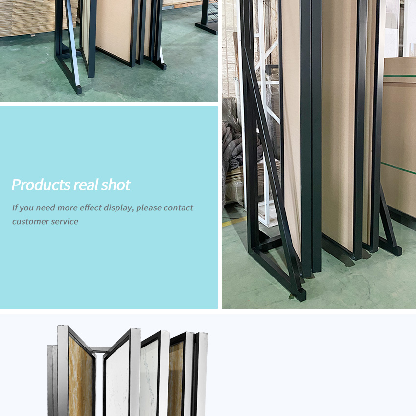 Metal Frame Wing Rack Stone Page Turn Stands Book Display Showroom Panel Plate Marble Turning-Page Ceramic Tile Display Rack