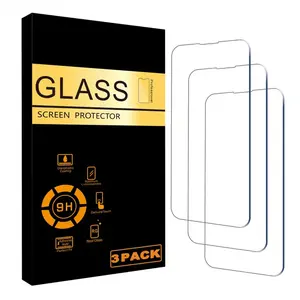 Protetor de tela de vidro temperado para iphone 13 pro max, pacote com 3 protetores de tela para iphone 12 13 14 15 series