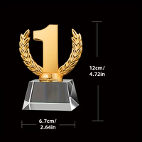Plaque en cristal personnalisée, trophée numéro 1 2 3, récompense pour anniversaire, souvenir en verre K9 avec gravure de logo