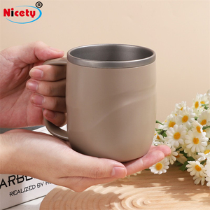 Taza de Titanio con Tapa y Asa, Taza Portátil para Café y Té, para Oficina, Aire Libre y Camping, Blanca y Marrón - Product Image 5