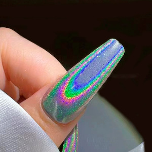 ผงกระจกโฮโลแกรมสีรุ้งผงเคลือบเล็บโครเมี่ยม - Product Image 1
