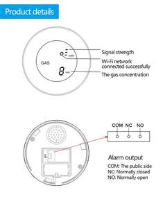 เครื่องตรวจจับก๊าซรั่วแบบดิจิตอล LCD พร้อมระบบเตือนภัย Tuya Wifi  ลดราคาพิเศษ ใช้งานร่วมกับแอป Tuya - Product Image 4