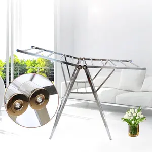 Indoor Stainless Steel Folding Clothes Hanger Laundry Towel Clothes Drying Rack