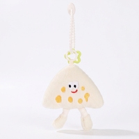 Porte-clés en peluche adorable en forme de fromage à la crème, breloque de sac en peluche, jouet en peluche doux avec sangle réglable, personnalisable OEM