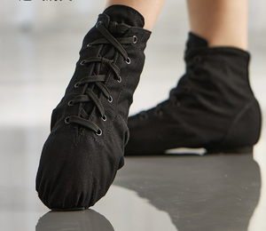 White Latin Dance Shoe High Top Split Sole Jazz <strong>samba</strong> Ruamba Salsa Dancing Boots Lace up Ballet Stage Training Boots for Women - Product Image 2