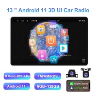 Dernier lecteur DVD de voiture grand écran 13.3 pouces 2DIN Radio 2 + 32GB 2000*1000 GPS 4G Carplay wifi lecteur Android
