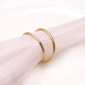 Простые Кольца для салфеток, Золотые круглые металлические кольца для салфеток для свадебной вечеринки