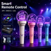 Bâton lumineux LED rotatif à 360° avec télécommande Bluetooth 2.4G, OEM ODM, logo personnalisé, pour événements d'idoles, bâton de cheering en direct, en plastique