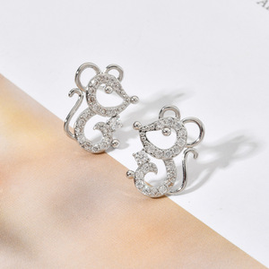 Pendientes de circonita con forma de ratón pequeño, elegantes y a la moda, estilo coreano, dulces y románticos para mujeres/niñas, venta directa de fábrica, <span class=keywords><strong>2020</strong></span> - Product Image 3