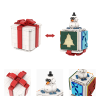 Caja Sorpresa Navideña Creativa, Kits de Ladrillos MOC, Contenedor, Ladrillos DIY, Bloques de Construcción, Juguetes para Niños MOC1709