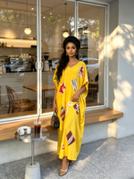 Nouvelle Robe Musulmane Décontractée Ample à Col en V pour Femme, Imprimée avec Motifs Fantaisie, Vêtement Africain en Tissu, Collection Été 2026, Vente en Gros