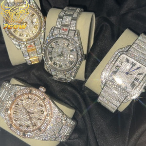 Sang trọng hip hop phong cách moissanite xem chất lượng cao tự động phong trào với ẩn Clasp quay số vị trí - Product Image 3