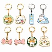 Porte-clés en métal décoratif en émail, motif animal de dessin animé mignon, pendentif pour sac à main, souvenir pour clé de voiture, cadeau de vacances, direct usine