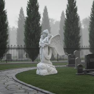 Monumentos y lápidas de ángeles de mármol blanco chino - Product Image 1