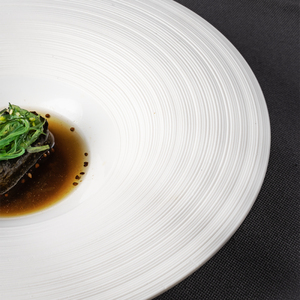 YAYU OEM工厂批发Vajilas De Porcelana套装白色自助酒店陶瓷沙拉菜餐厅定制瓷盘 - Product Image 4