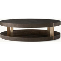 Table basse ronde de luxe en bois pour salon, design américain, support au sol
