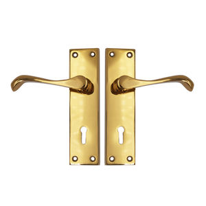 Serrure de porte à bouton à bas prix, fabriquée en Chine, de bonne qualité, avec poignée à levier, plaque de fixation, ensemble de sécurité et clés - Product Image 2