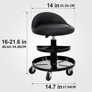 Taburete Giratorio Profesional de Acero Inoxidable, Asiento Rodante Ajustable para Mecánico de Garaje, para Escuela y Hospital - Product Image 6
