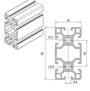 Perfil T-Slot De Extrusão De Alumínio 4080 - Product Image 4