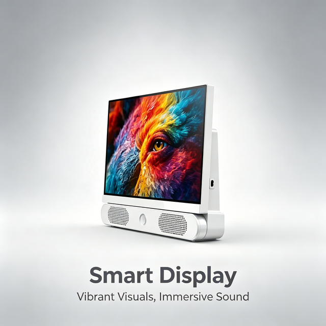 Portable 24 Inch LED TV for Outdoor Use | Solar Smart Television with Battery | 10000mAh Rechargeable Camping Monitor TV