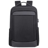 Sac à dos imperméable pour ordinateur portable d'affaires pour hommes, sac d'ordinateur de grande capacité de 15,6 pouces avec chargement USB pour les voyages et l'école