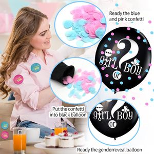 Kit de Décorations pour Révélation de Sexe, Fournitures de Fête avec Ballon de 36 Pouces, Ballon en Aluminium Garçon ou Fille, Pompons en Papier, Nappe, Accessoires Photo - Product Image 6