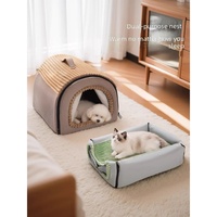Rumah Anjing Big Dog Kennel, Hangat di Musim Dingin, Bahan Katun PP Bernapas, Dapat Dilepas dan Dicuci, untuk Anjing Besar & Kucing, Tempat Tidur Hewan Peliharaan untuk Empat Musim